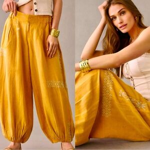 NWOT Anthropologie Embroidered Parachute Pants - Size XS